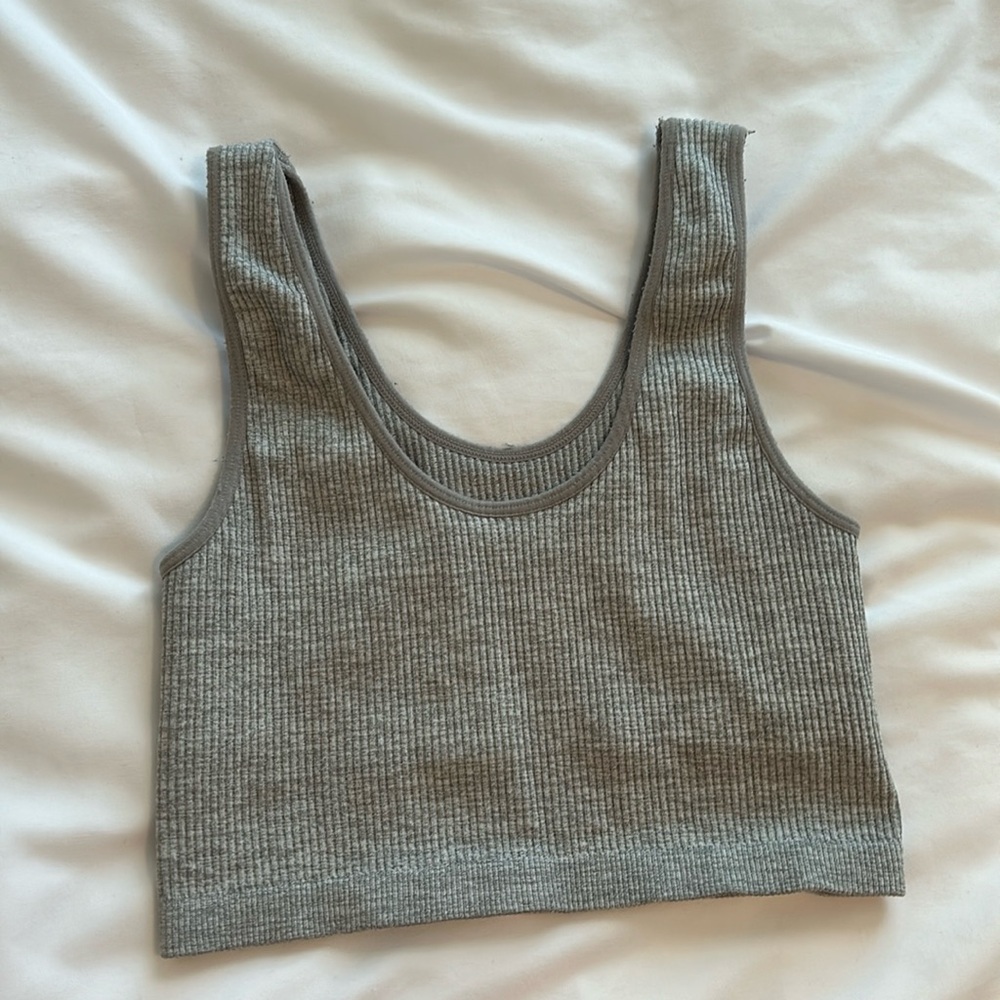 forever 21 gray sports tank top ribbed